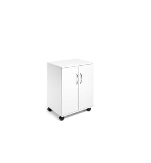 DURABLE - Chariot multifonction 74/53 2 portes, 2 étagères, blanc