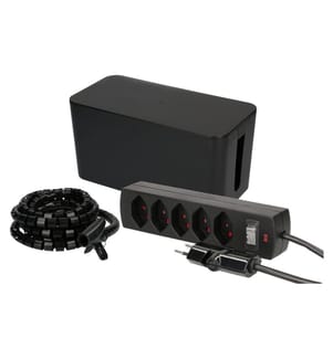 MAX HAURI - Kabelbox mit Steckerleiste 5x T13 Schwarz