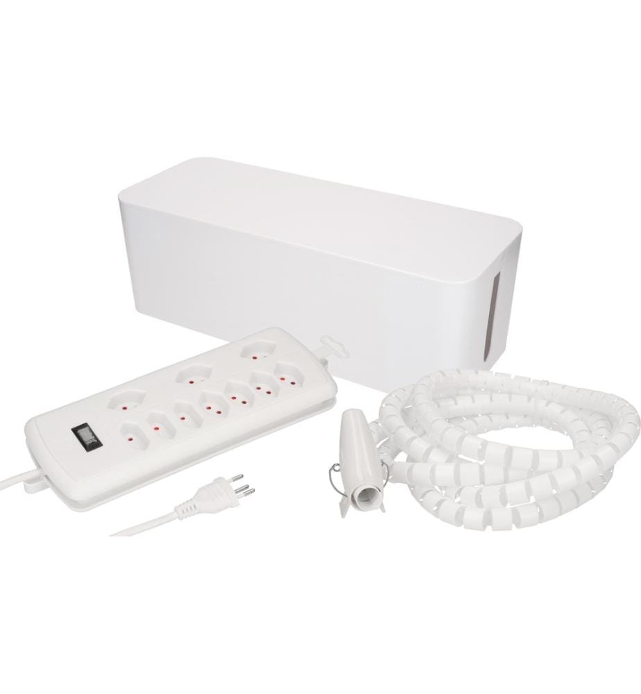 MAX HAURI - Kabelbox mit Steckerleiste 7x T13 Weiss