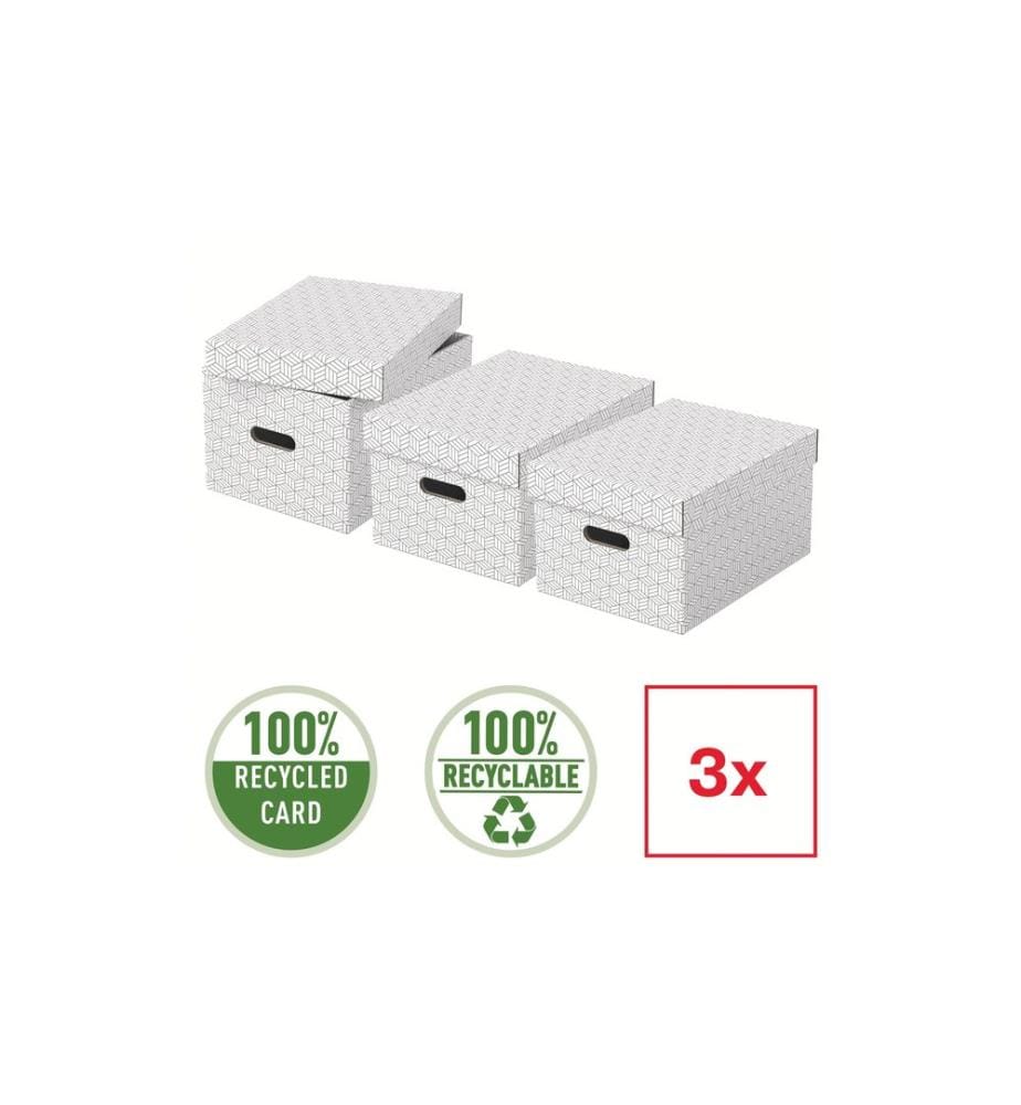LEITZ - Boîte de rangement Esselte Home M Moyen, 3 pièces, Blanc
