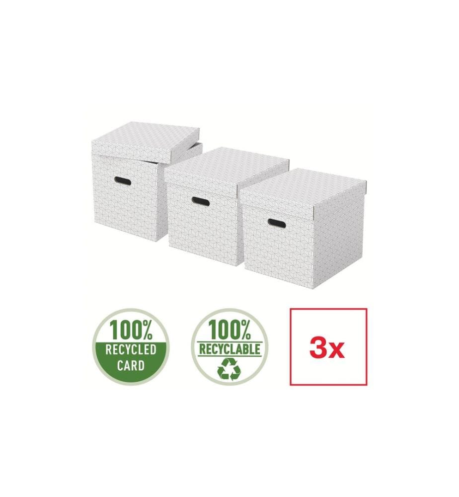 LEITZ - Boîte de rangement Esselte Home Cube Grand, 3 pièces, Blanc