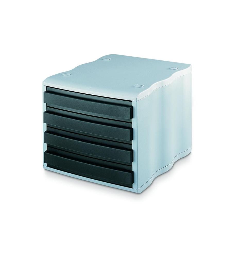 STYRO - Schubladenbox STYRO -wave 4 Schubladen, Grau/Schwarz