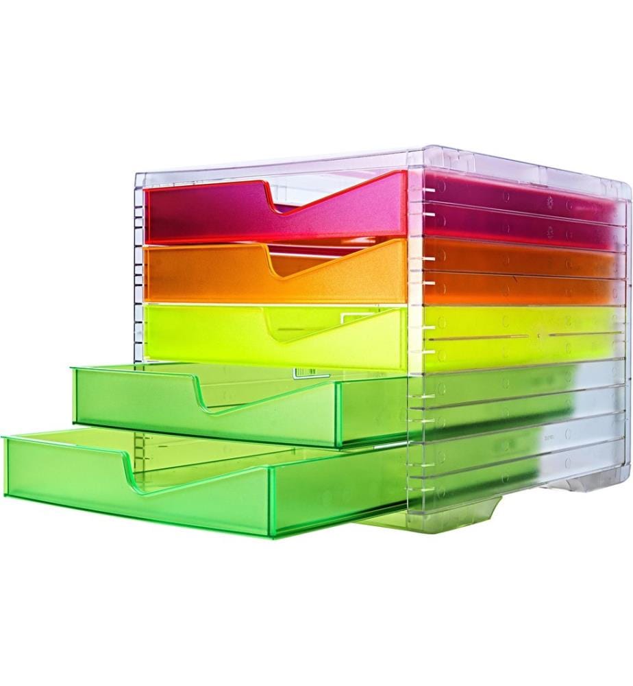STYRO - Schubladenbox NeonLine 5 Schubladen, Transparent