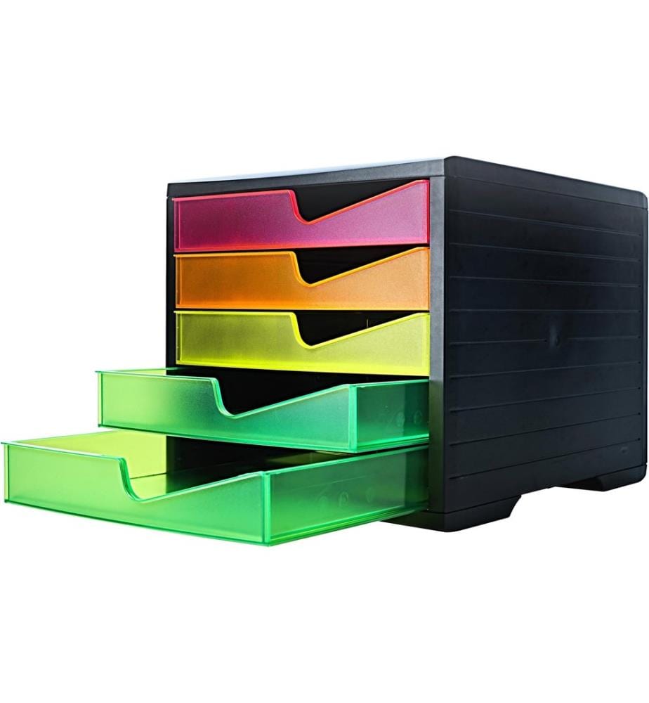 STYRO - Schubladenbox NeonLine 5 Schubladen, Schwarz