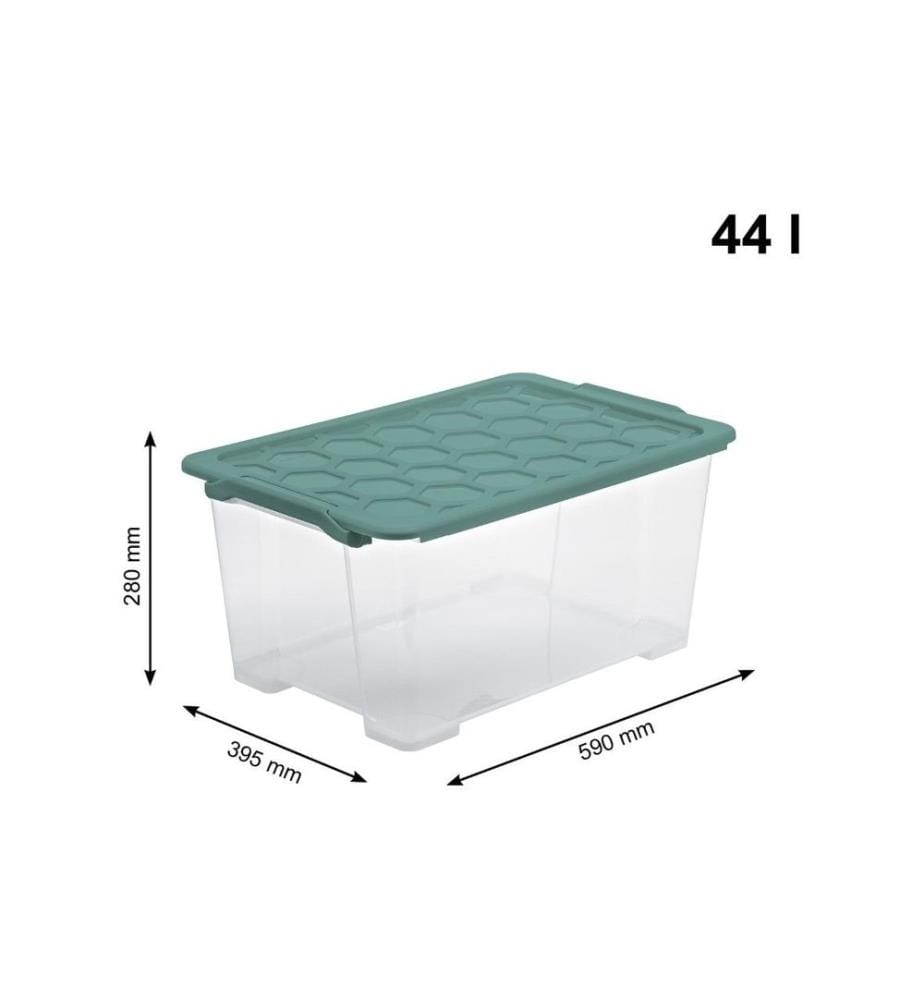 ROTHO - Aufbewahrungsbox Evo Safe 44 l, Grün/Transparent