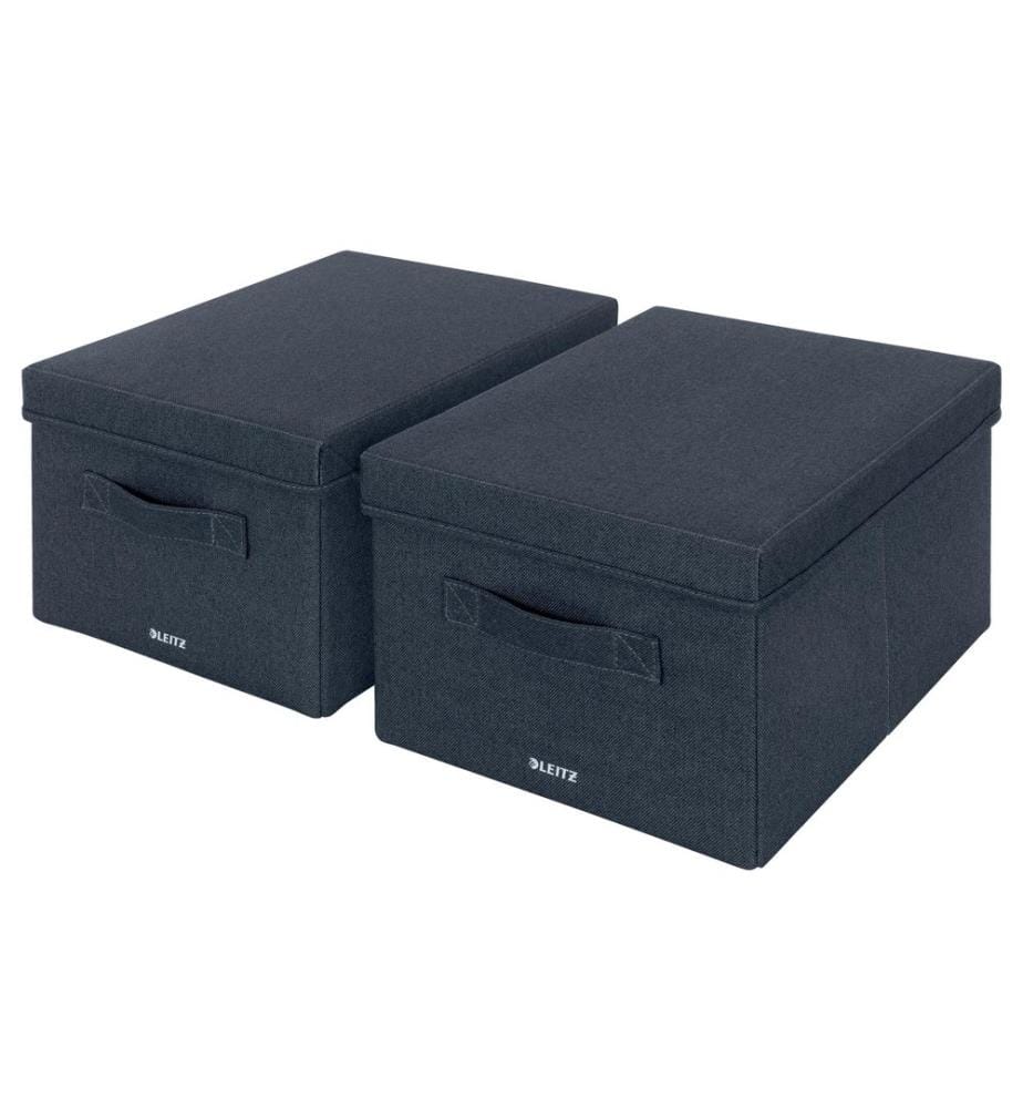 LEITZ - Faltbox Fabric Dunkelgrau, 2er Pack