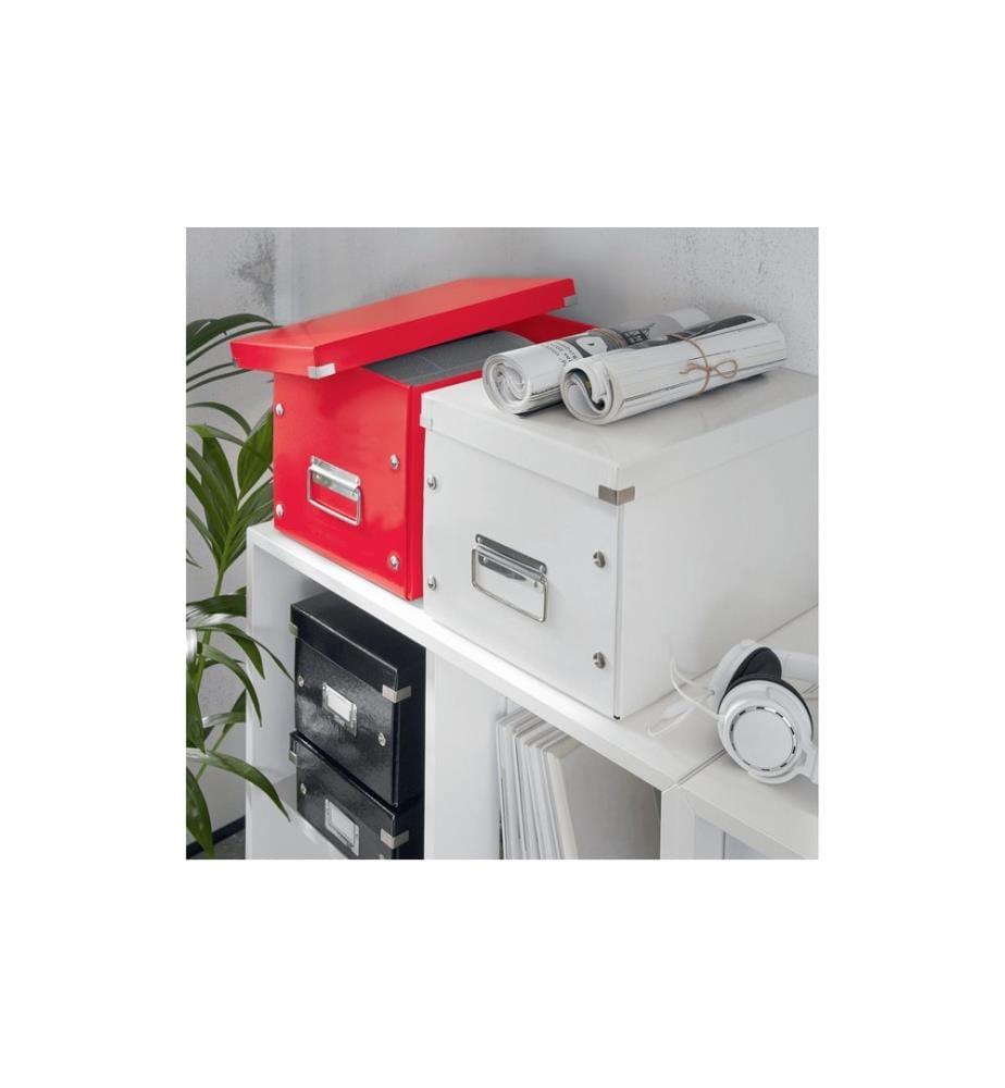 LEITZ - Boîte d'archivage WOW Cube L, rouge métallique