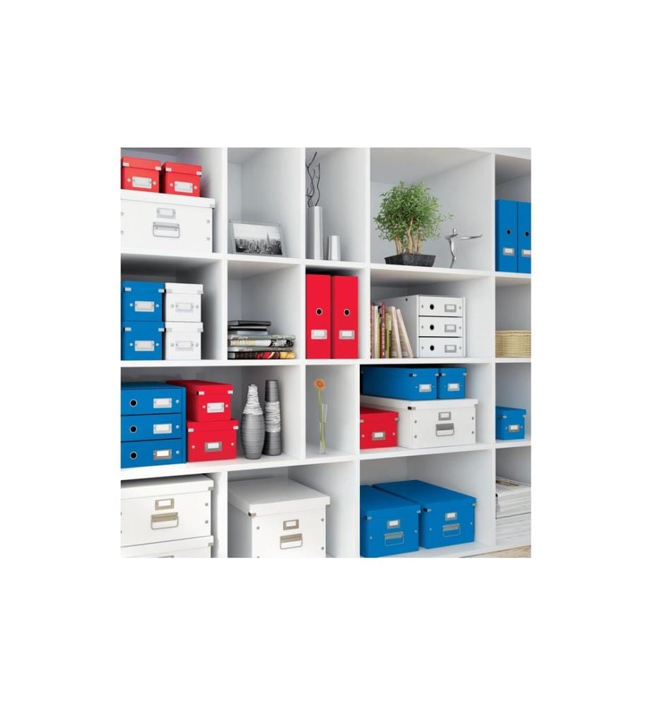 LEITZ - Boîte d'archivage WOW Cube L, rouge métallique