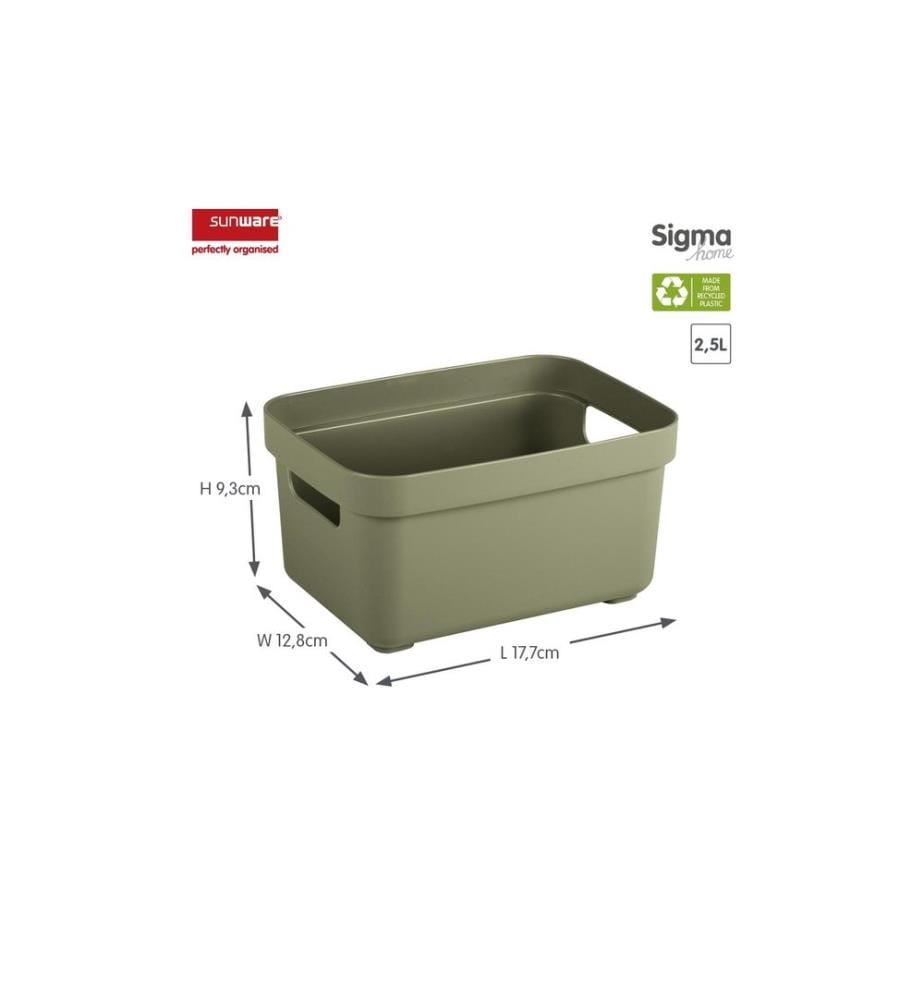 SIGMA HOME - Boîte de rangement 2.5 litres Vert foncé