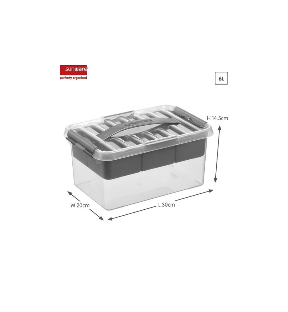 SIGMA HOME - Aufbewahrungsbox Q-Line Grau, Volumen: 6 l