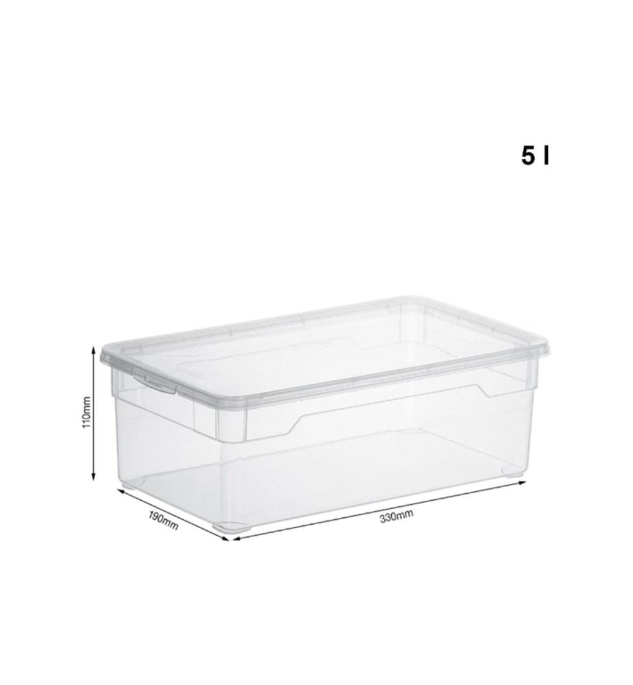 ROTHO - Aufbewahrungsbox CLEAR Blau, 5 tlg.
