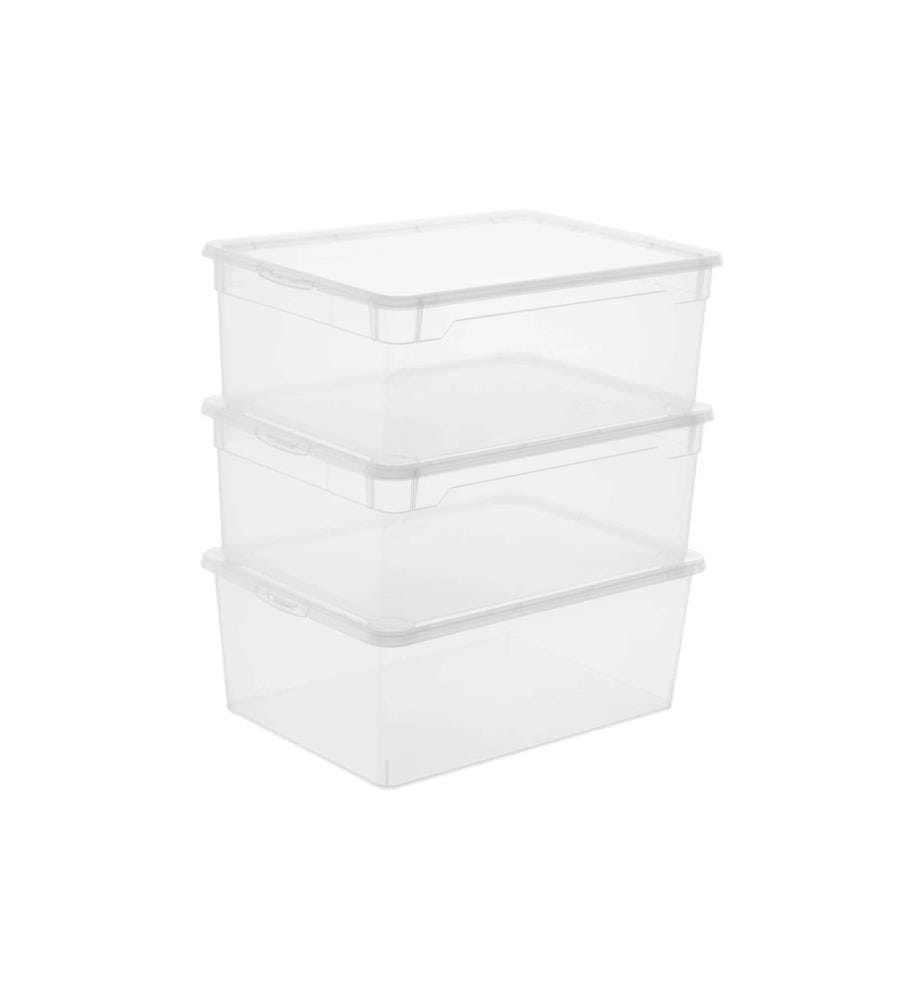 ROTHO - Aufbewahrungsbox Men Shoe Transparent, 3 tlg.