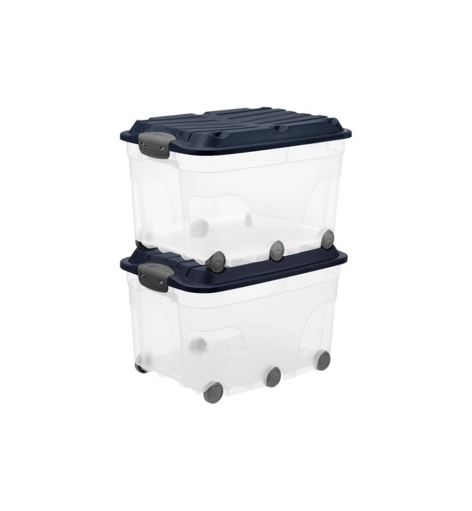 ROTHO - Boîte de rangement ROLLER6 Bleu, 2 pcs.