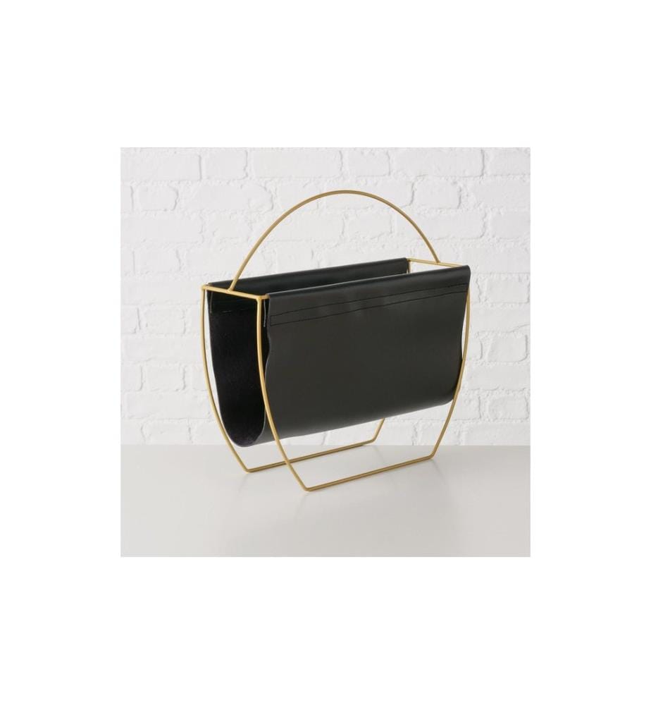 BOLTZE - Zeitungsständer Rulana Gold/Schwarz