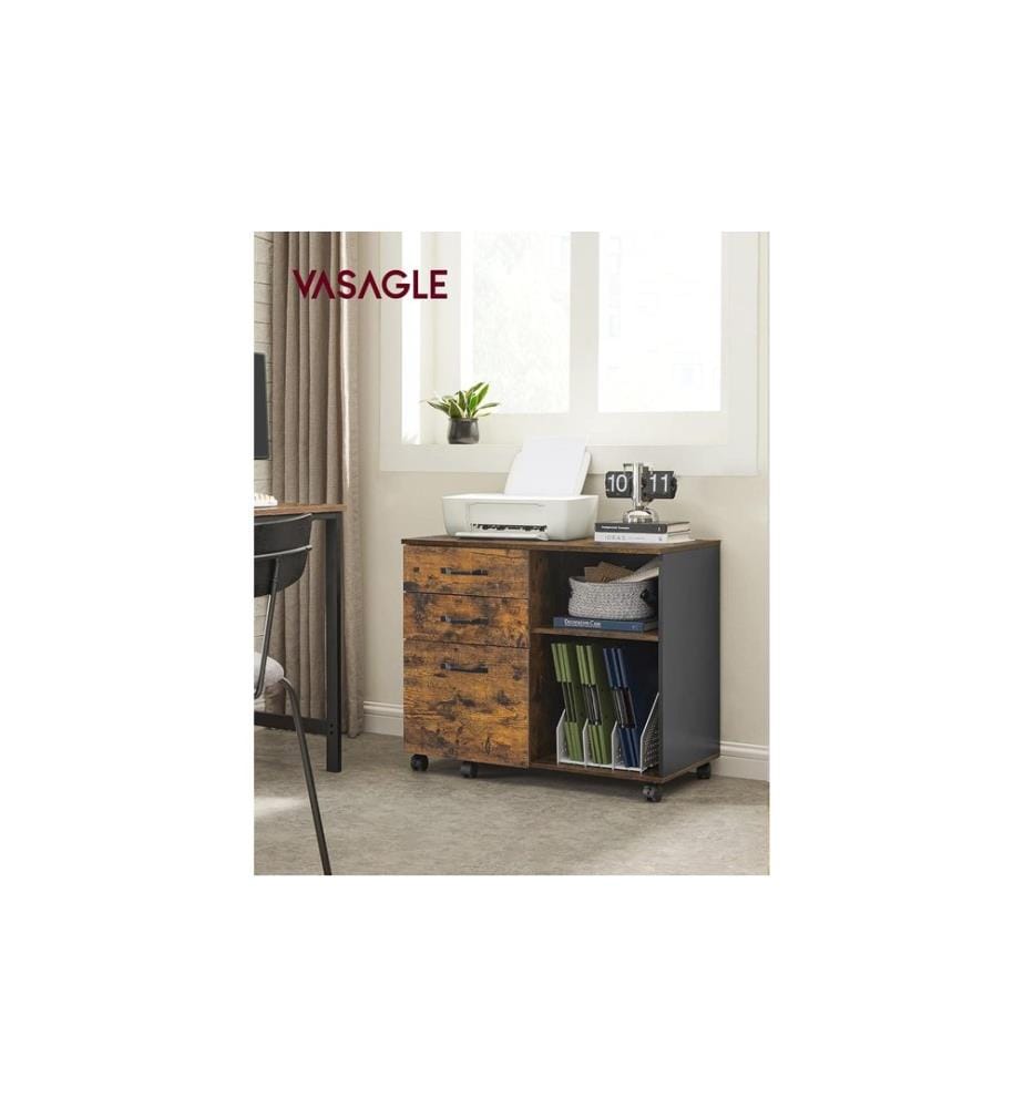 Songmics - Aktenschrank mit Rollen 80 x 40 x 66 cm