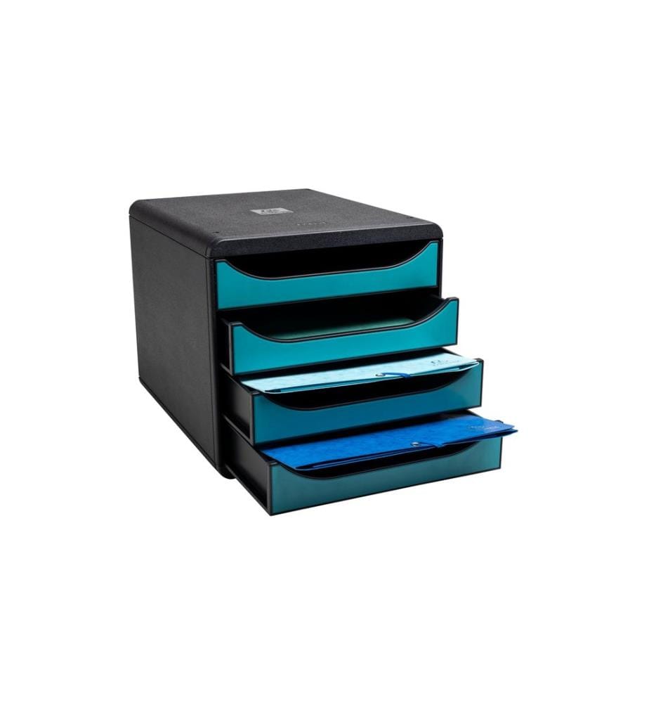 EXACOMPTA - Schubladenbox Big Box Skandi, 4 Schubladen, Pazifikblau
