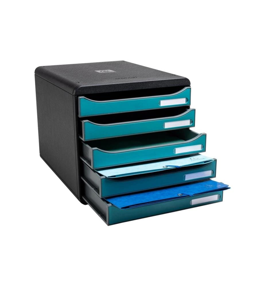 EXACOMPTA - Schubladenbox Big Box Plus Skandi, 5 Schubladen, Pazifikblau