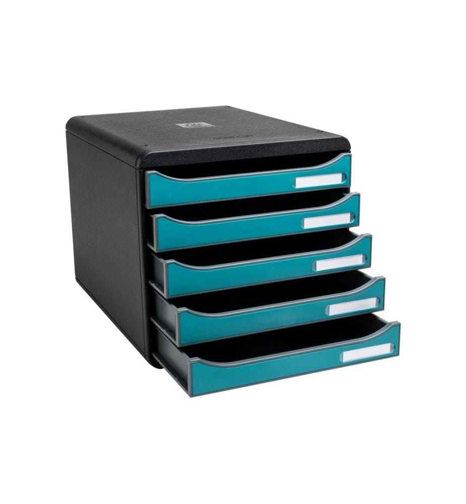 EXACOMPTA - Schubladenbox Big Box Plus Skandi, 5 Schubladen, Pazifikblau