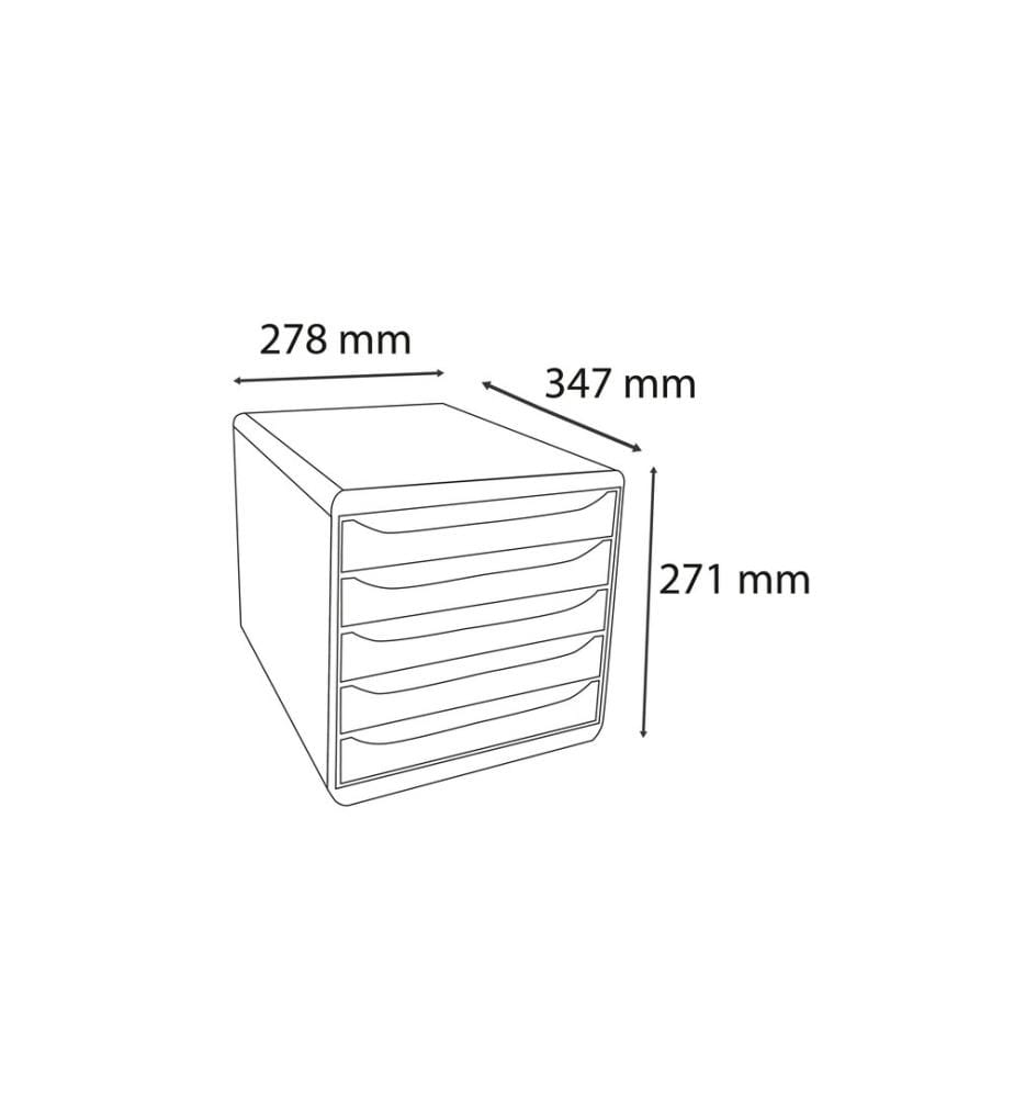 EXACOMPTA - Schubladenbox Big Box Plus Skandi, 5 Schubladen, Pazifikblau