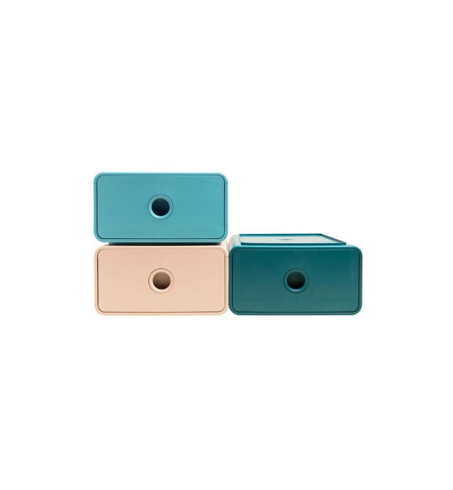 EXACOMPTA - Schubladenbox Tiny Box Skandi, 1 Schublade, A5+, Pazifikblau