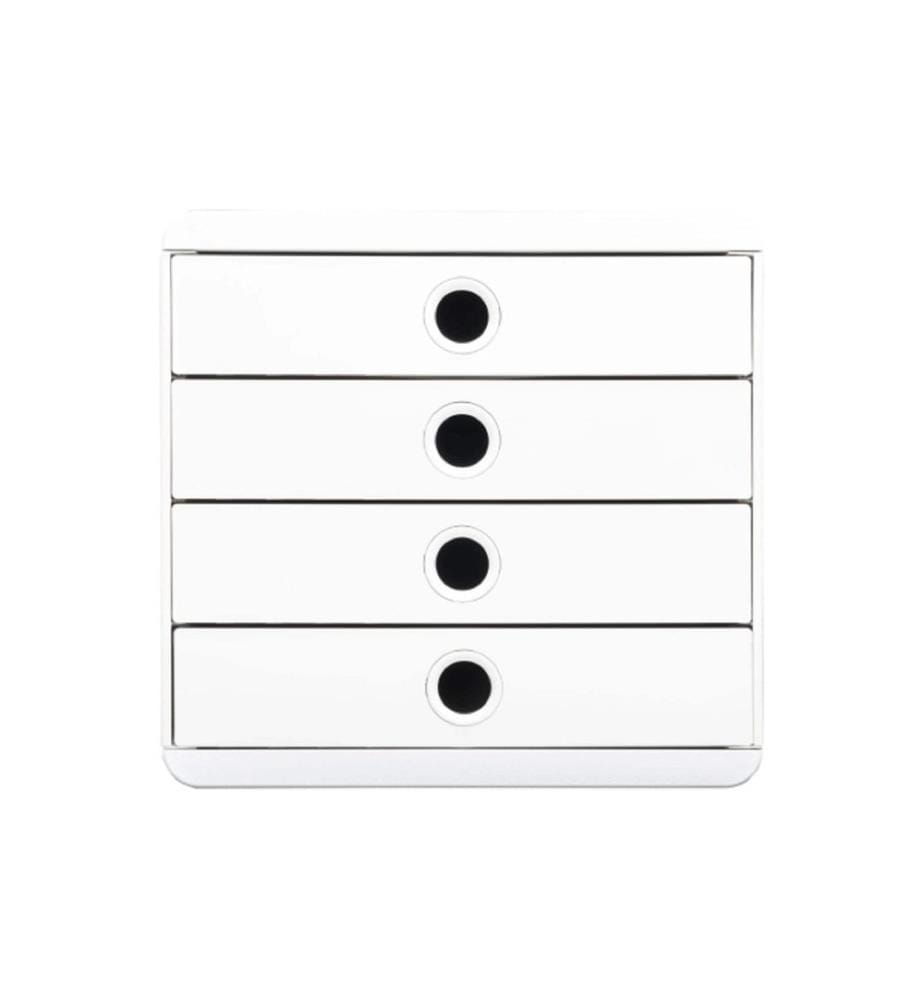 EXACOMPTA - Schubladenbox Pop-Box AutentiK, 4 Schubladen, Weiss
