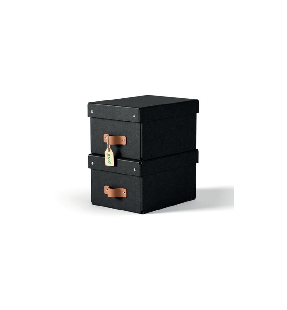 LEITZ - Arrchivbox Puro klein, mit Klappdeckel 2 Stück, Schwarz