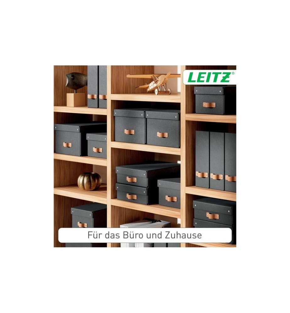 LEITZ - Arrchivbox Puro klein, mit Klappdeckel 2 Stück, Schwarz