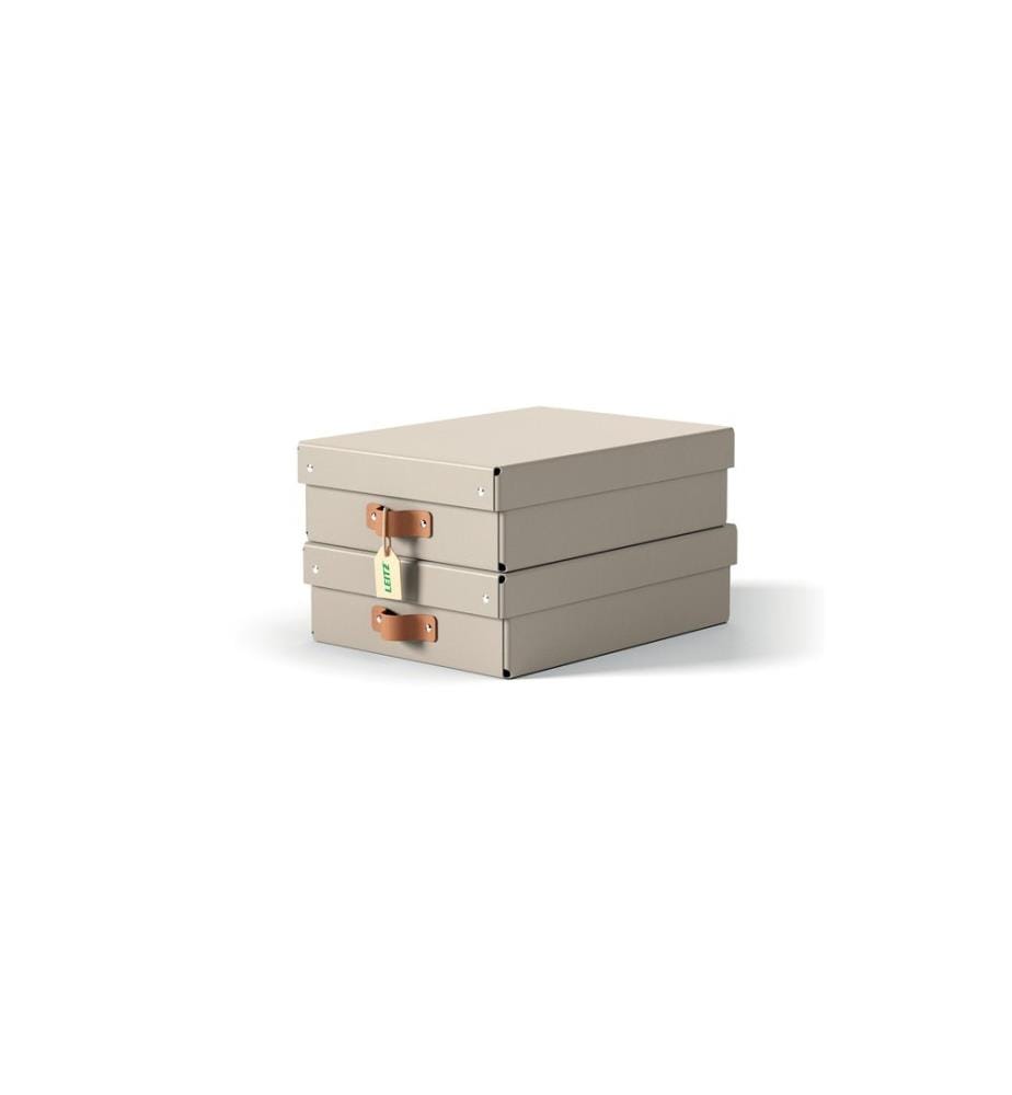 LEITZ - Arrchivbox Puro flach mit Klappdeckel, 2 Stück, Sand