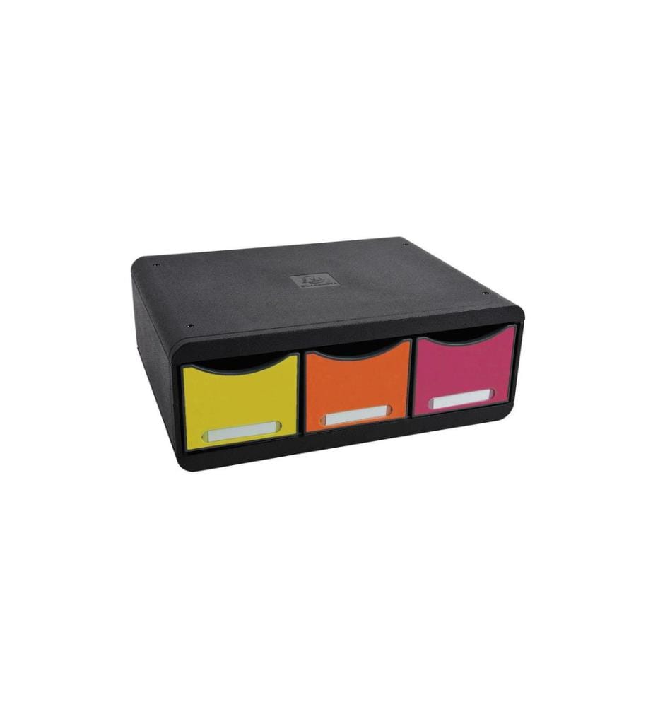 EXACOMPTA - Schubladenbox Toolbox Maxi 3 Schubladen, Mehrfarbig