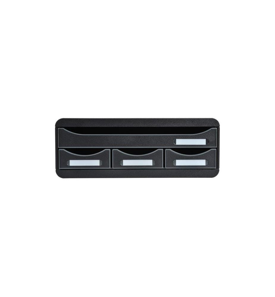 EXACOMPTA - Schubladenbox Toolbox mini 4 Schubladen, Schwarz