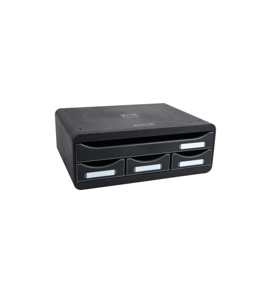 EXACOMPTA - Schubladenbox Toolbox mini 4 Schubladen, Schwarz