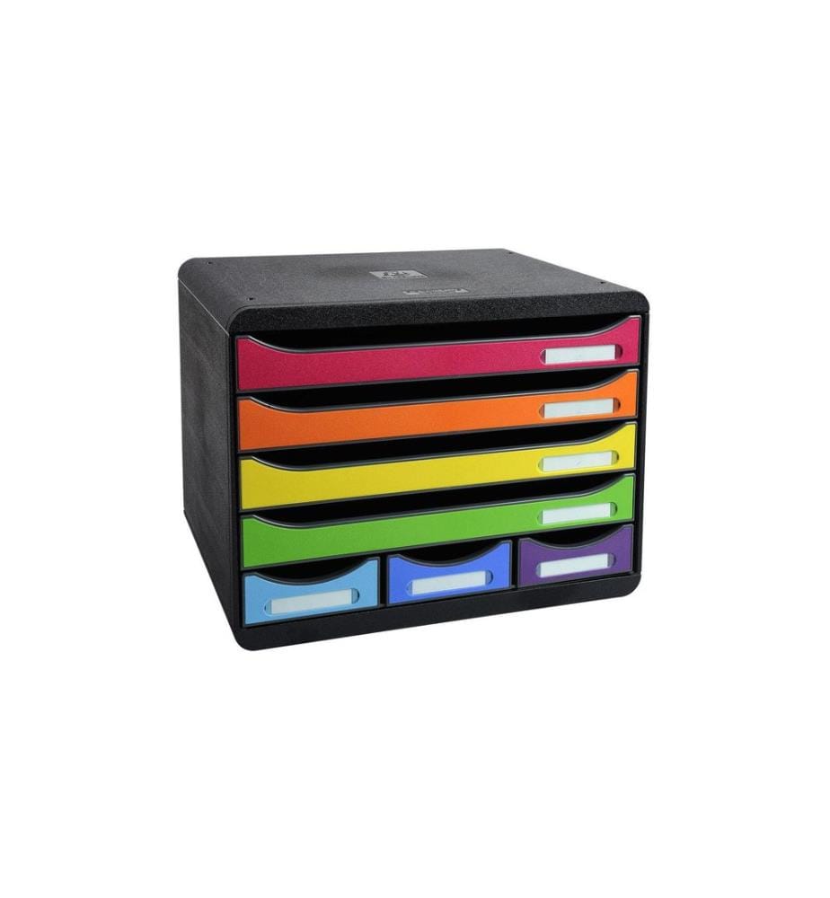 EXACOMPTA - Schubladenbox Storebox Mini 7 Schubladen, Schwarz