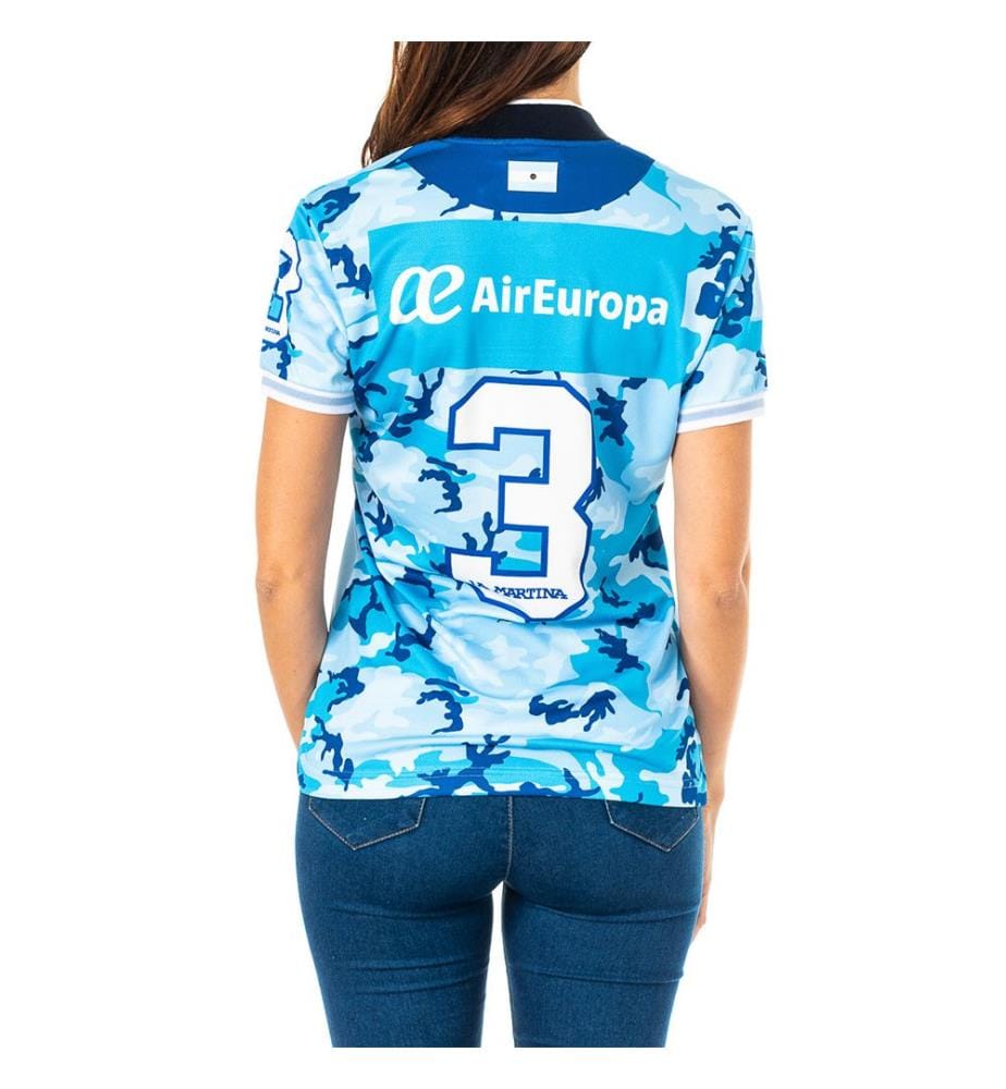 Polo technique à manches courtes - Camouflage blanc et bleu