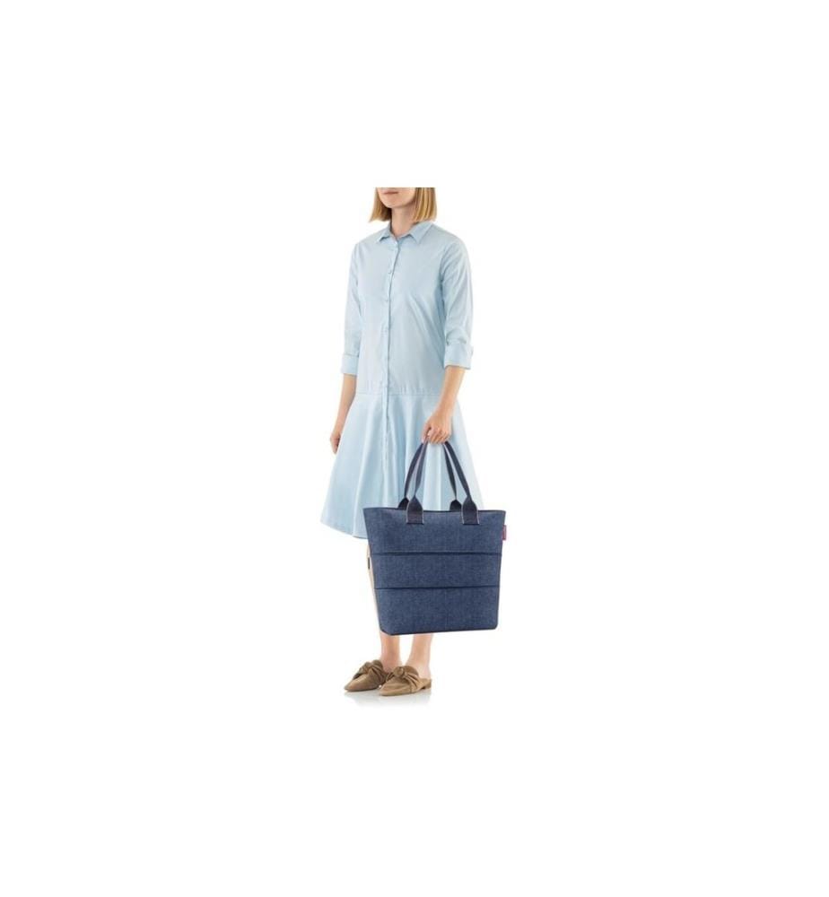 REISENTHEL - Sac Shopper e1 Herringbone Dark Blue