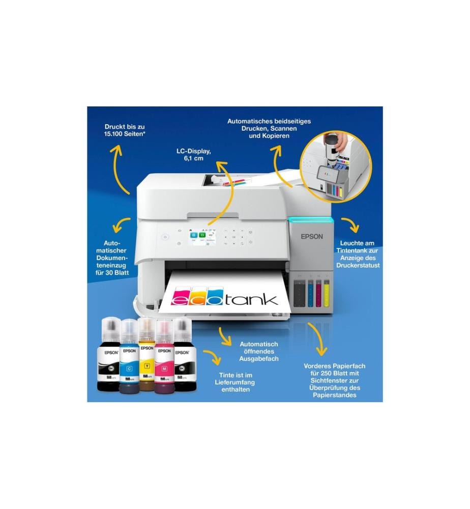 EPSON - Imprimante multifonction EcoTank ET-3956 Blanc