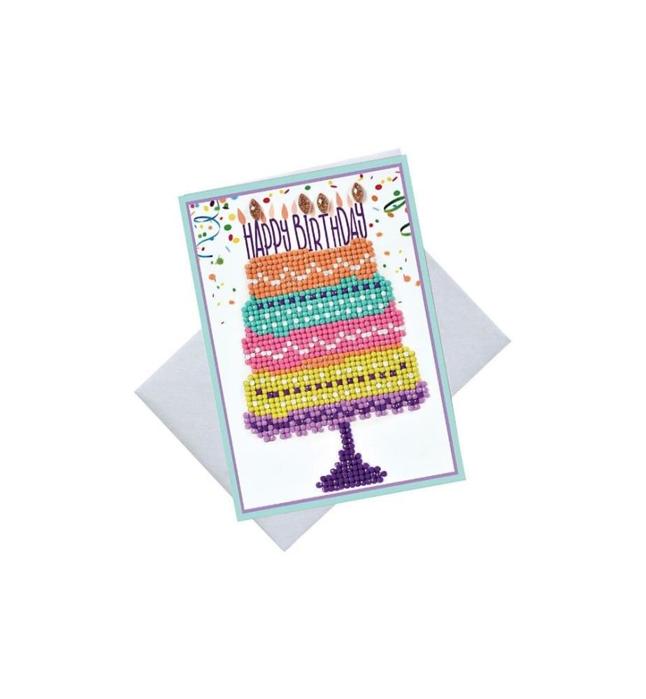 DIAMOND DOTZ - Carte de félicitations pour l'artisanat Gâteau, 1 pièce