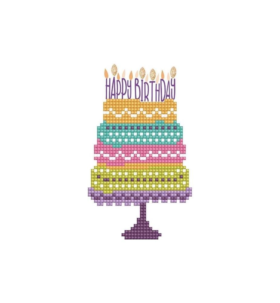 DIAMOND DOTZ - Carte de félicitations pour l'artisanat Gâteau, 1 pièce