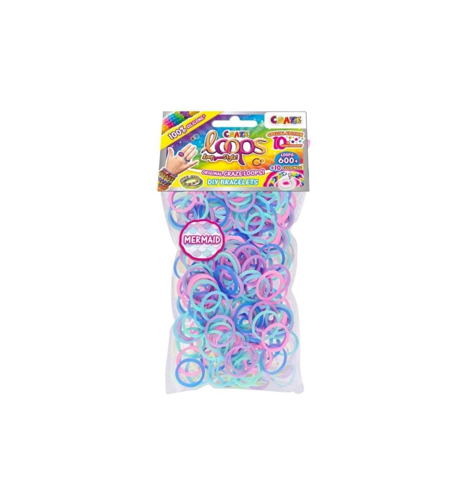 CRAZE - Bastelset Loops - 600 Loops Bag assortiert