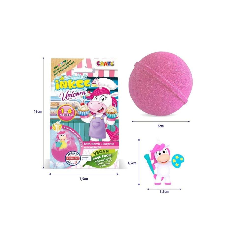 CRAZE - Inkee Surprise Badebombe Unicorn Professions 2 Stück