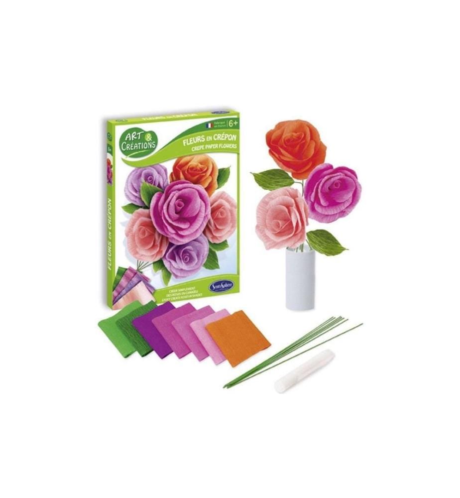 SENTOSPHERE - Bastelset Crepe-Rosen