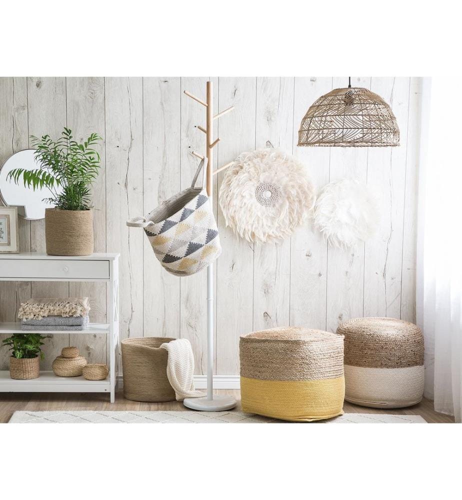 Pouf DALAMA Jute Gris clair