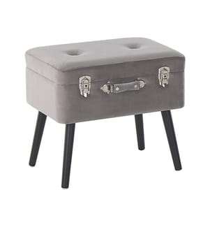 Sgabello contenitore MALLARD Velluto Grigio