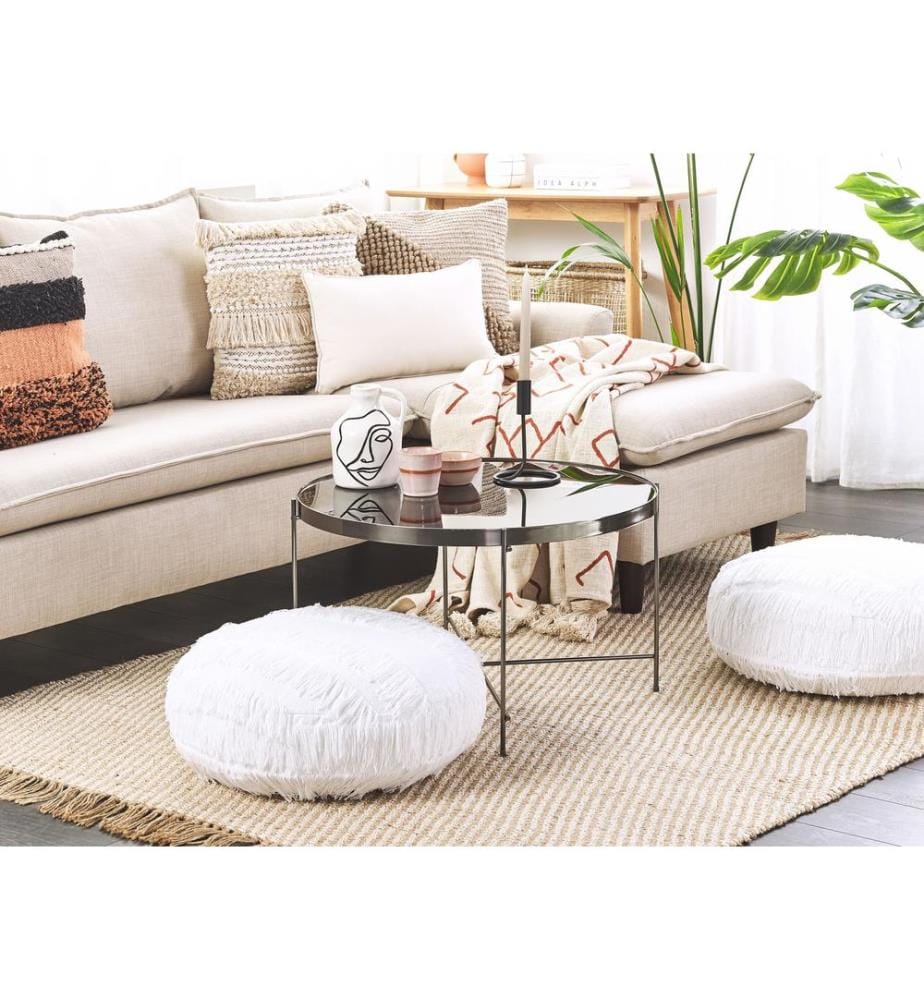 Pouf OULAD Baumwolle Weiss