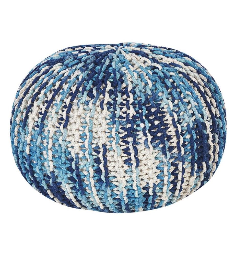 Pouf CONRAD Baumwolle Blau