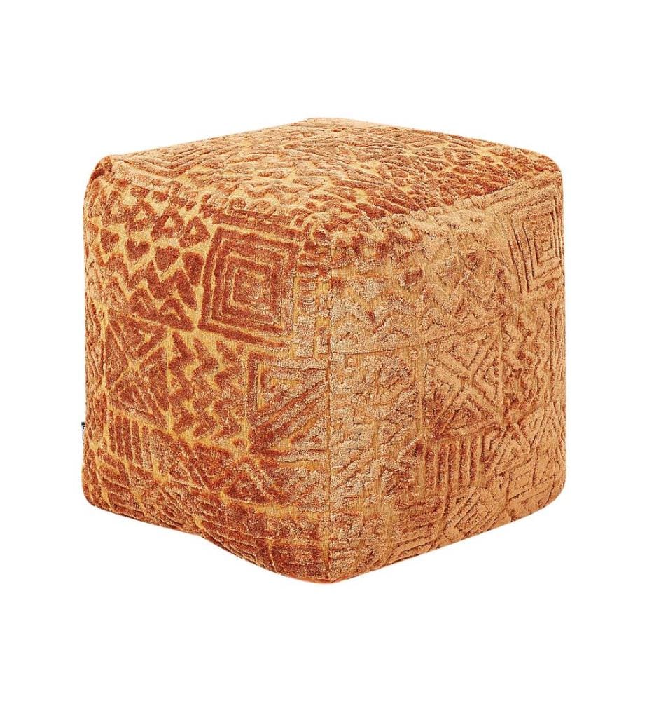 Pouf SANAWAN Viskose Goldbraun