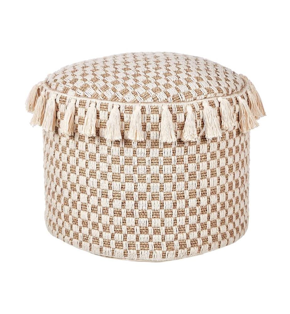 Pouf PIRAK Baumwolle Hellbeige
