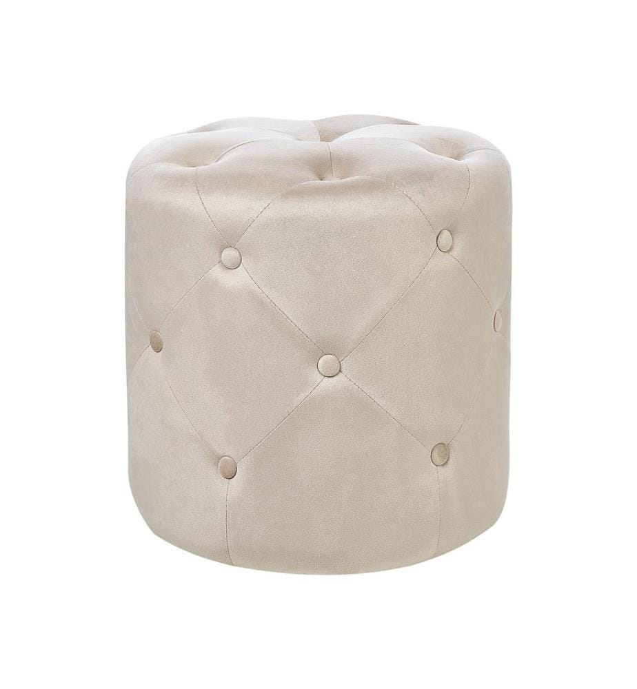 Pouf COROLLA Samtstoff Cremeweiss