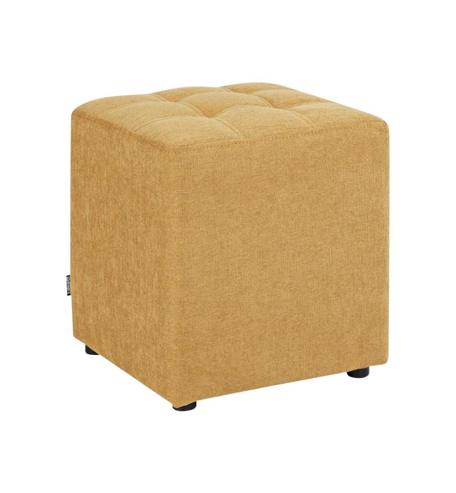 Pouf KANSAS Stoff Gelb