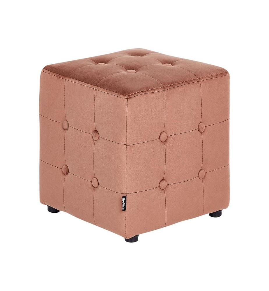 Pouf WISCONSIN Samtstoff Pfirsichrosa