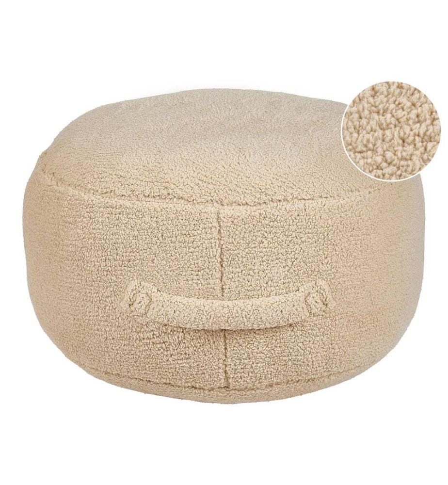Pouf ADLANA Bouclé Beige 50 cm 50 cm 30 cm
